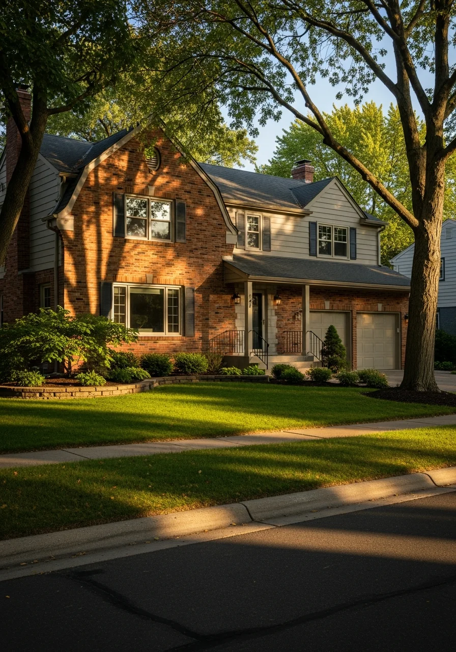 A suburban home in the Twin Cities with a manicured yard and established neighborhood setting.