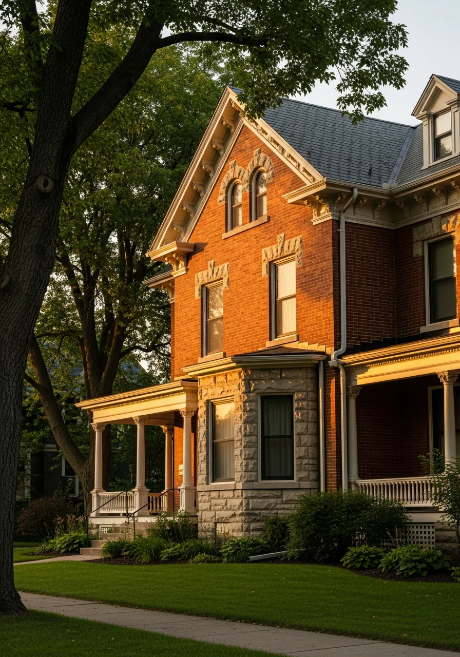 A historic or well-maintained home in a Winona neighborhood with mature trees and established character.